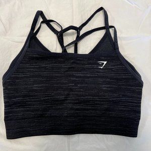 Gymshark Adapt Marl Seamless Sports Bra Black / Smokey Grey Medium